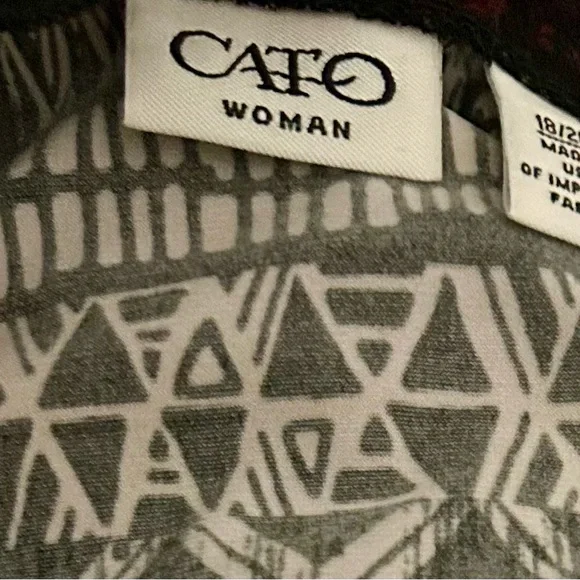 Cato Black and White Chevron Tunic - Picture 4 of 4